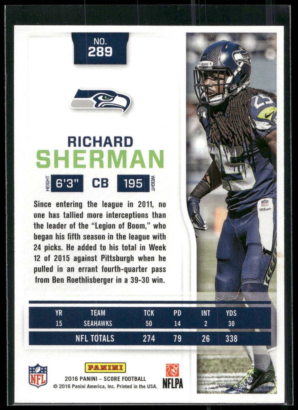 2016 Score #289 Richard Sherman