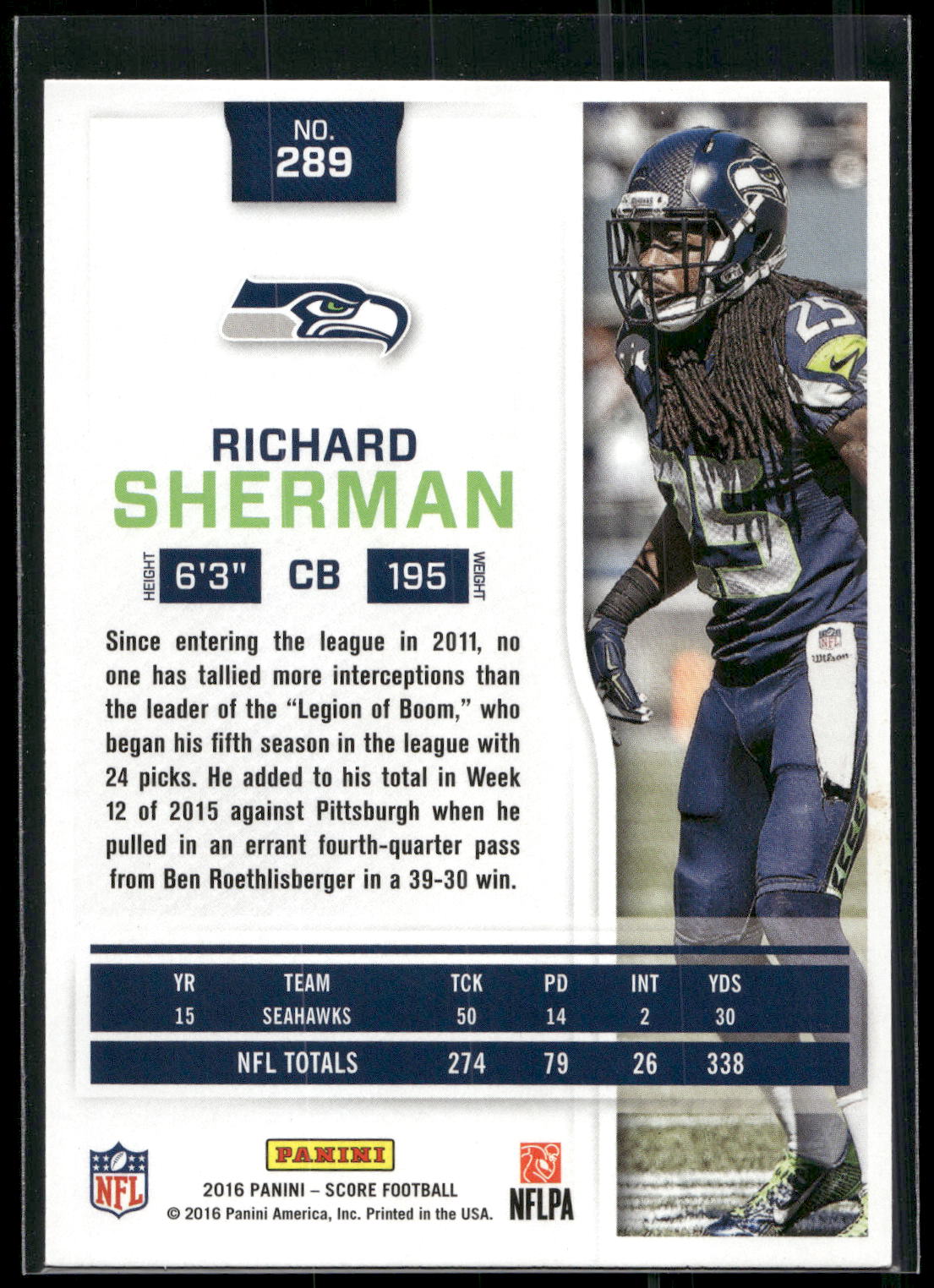 2016 Score #289 Richard Sherman