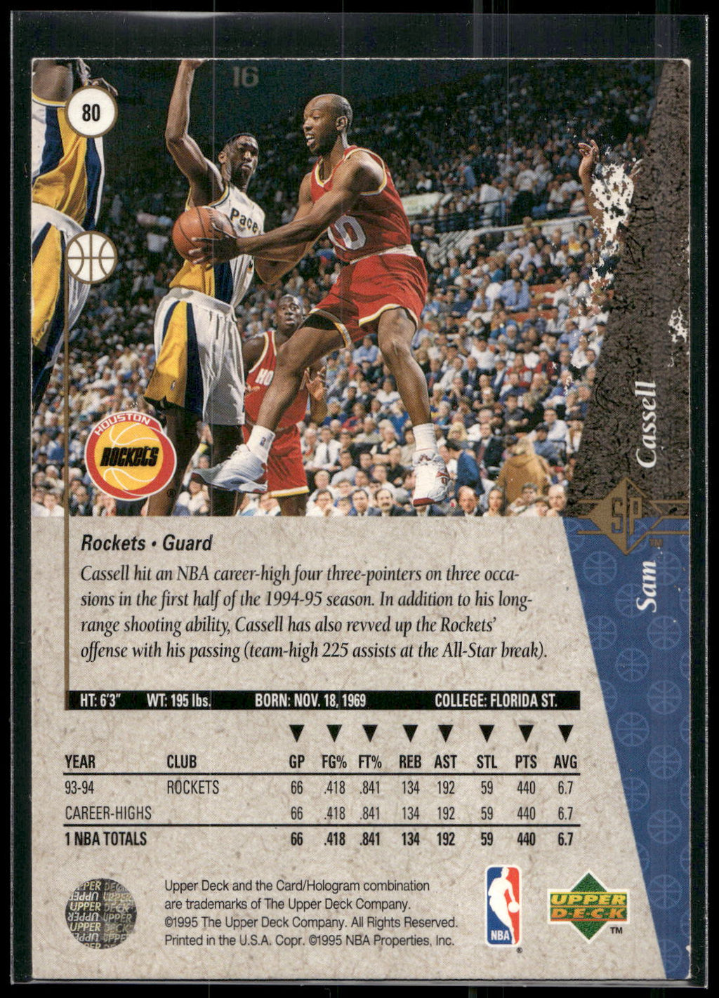 1994-95 SP #80 Sam Cassell