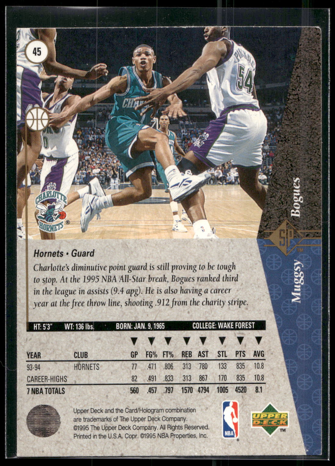 1994-95 SP #45 Muggsy Bogues