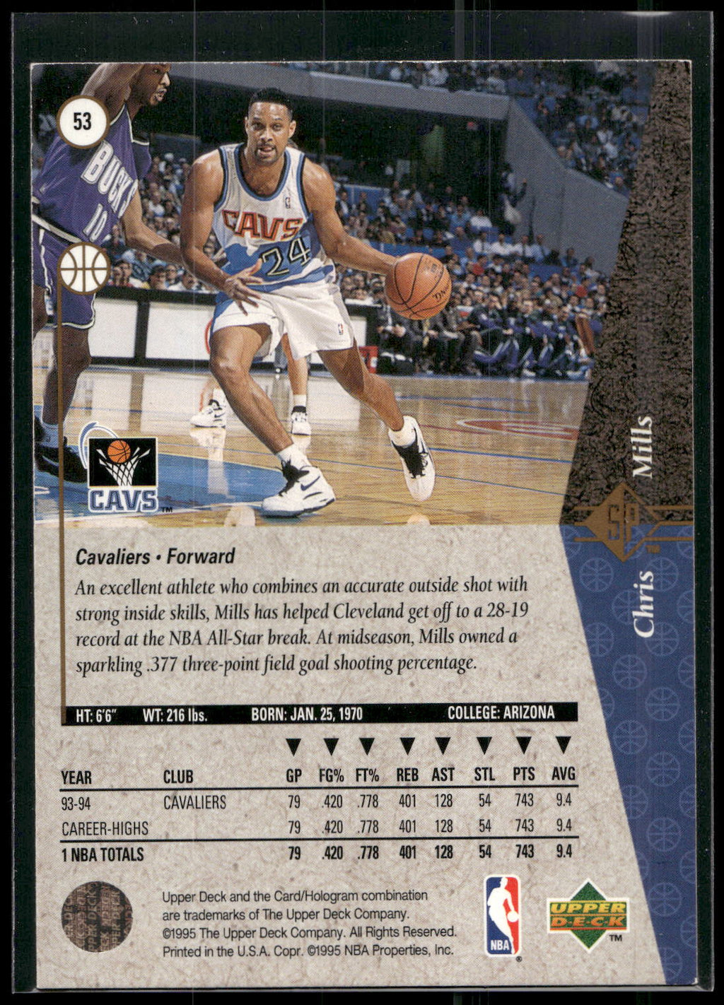 1994-95 SP #53 Chris Mills