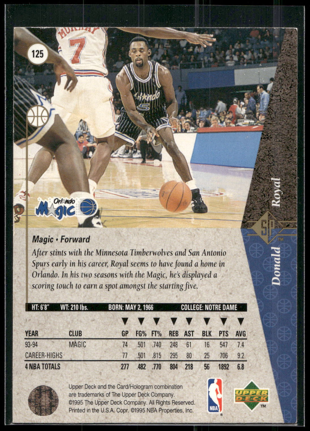 1994-95 SP #125 Donald Royal