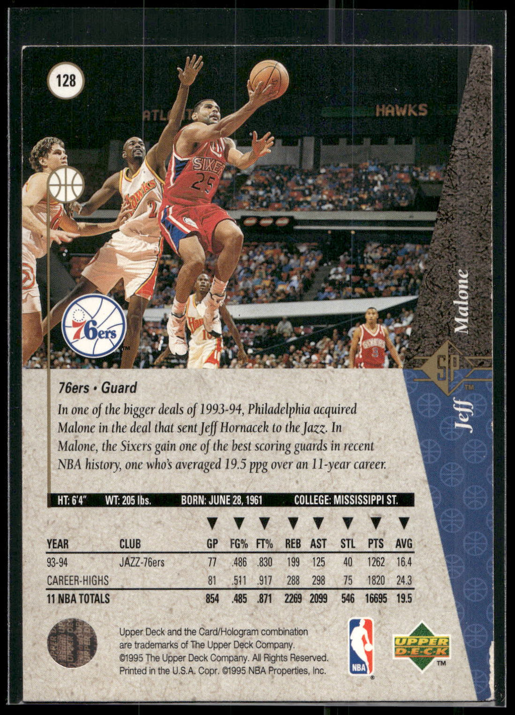 1994-95 SP #128 Jeff Malone