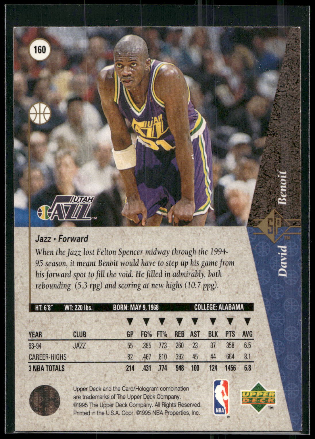 1994-95 SP #160 David Benoit