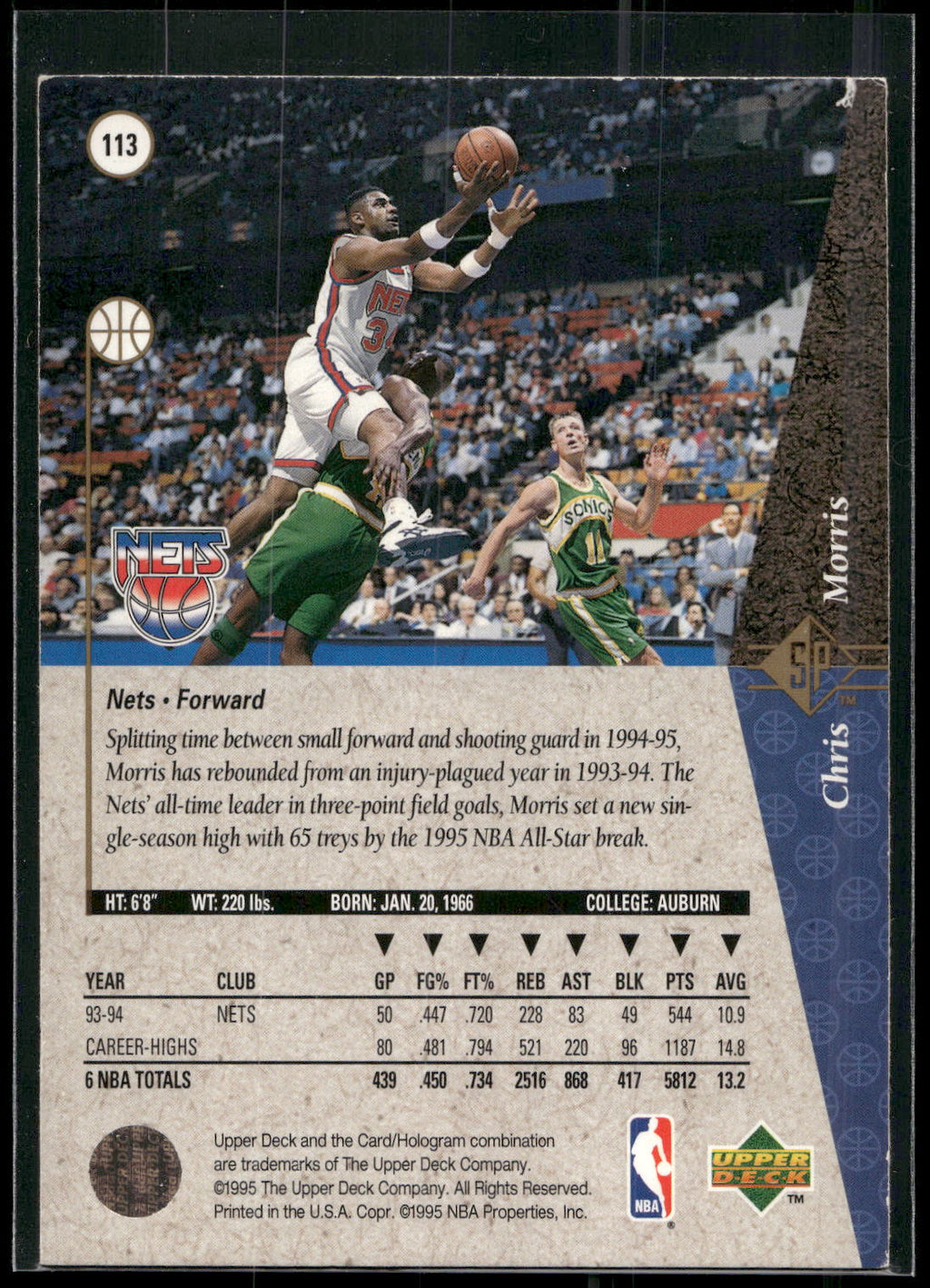 1994-95 SP #113 Chris Morris