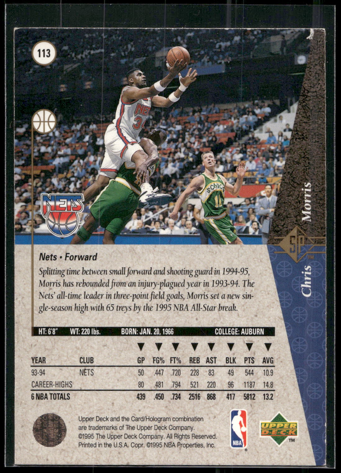 1994-95 SP #113 Chris Morris