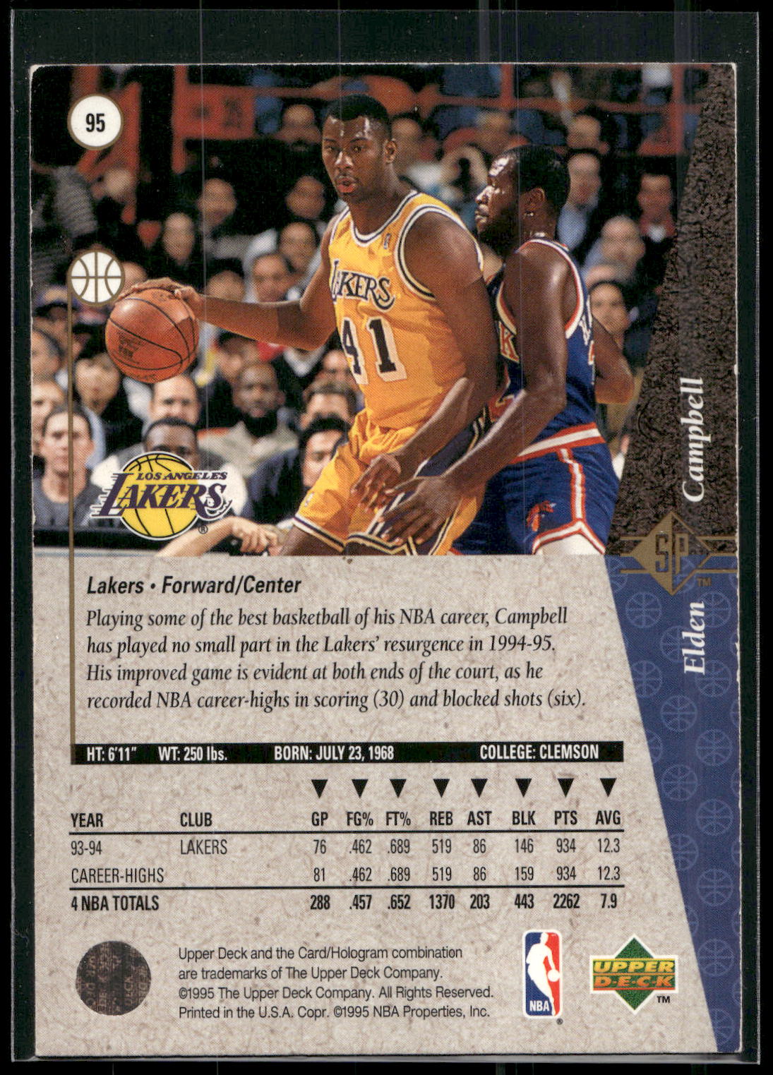 1994-95 SP #95 Elden Campbell