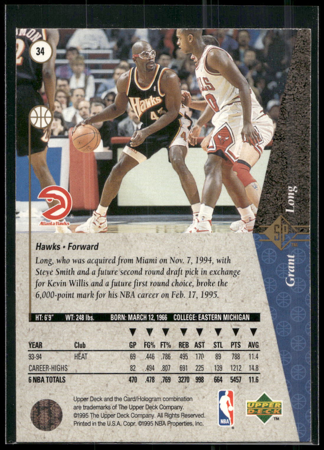 1994-95 SP #34 Grant Long