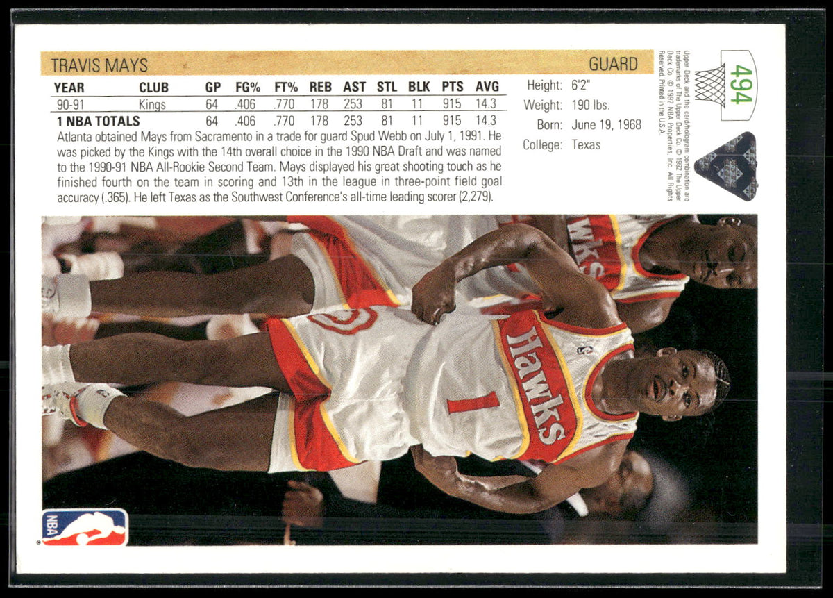 1991-92 Upper Deck #494 Travis Mays