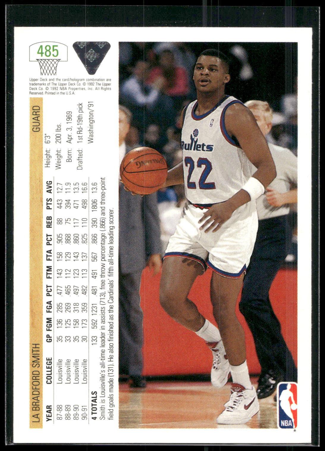 1991-92 Upper Deck #485 LaBradford Smith