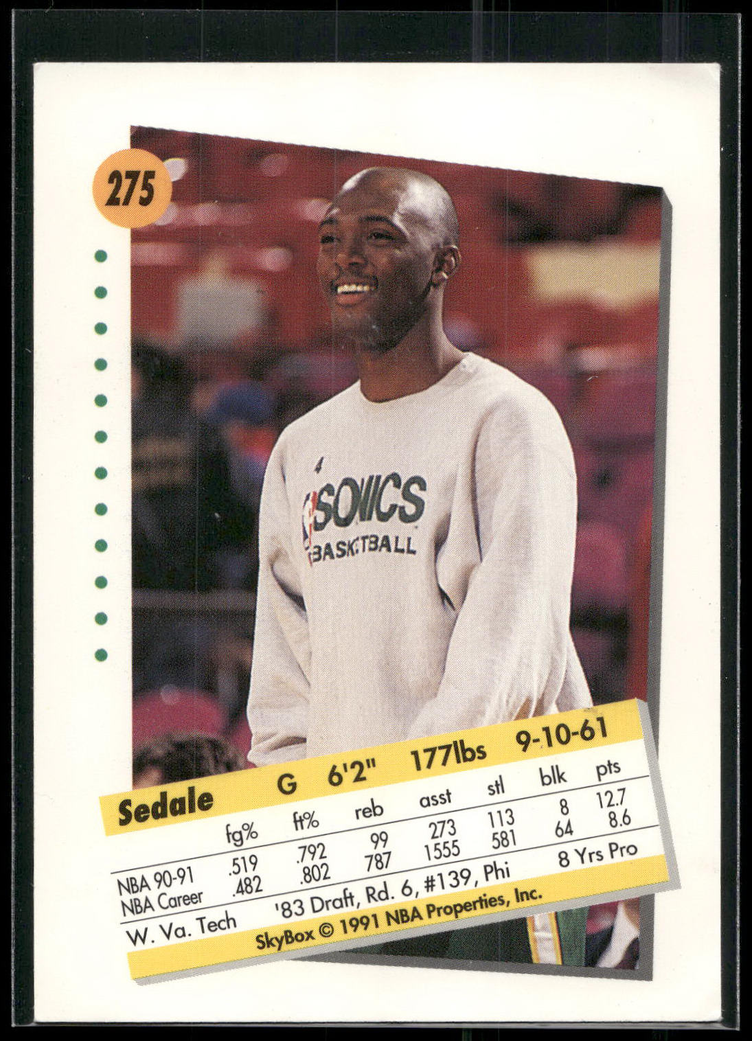 1991-92 SkyBox #275 Sedale Threatt