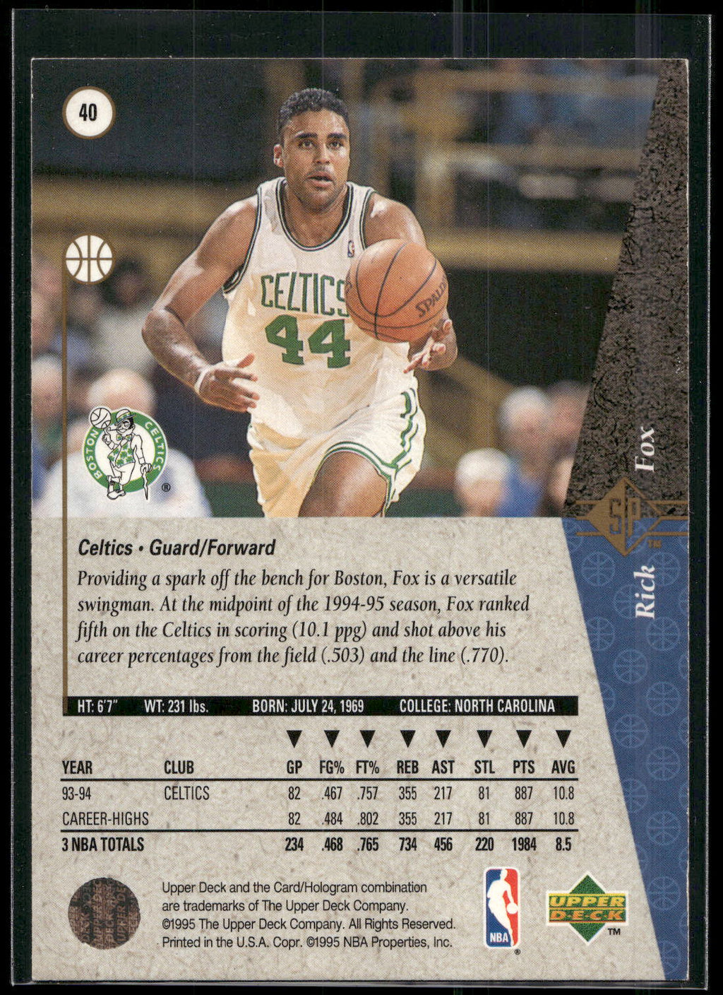 1994-95 SP #40 Rick Fox