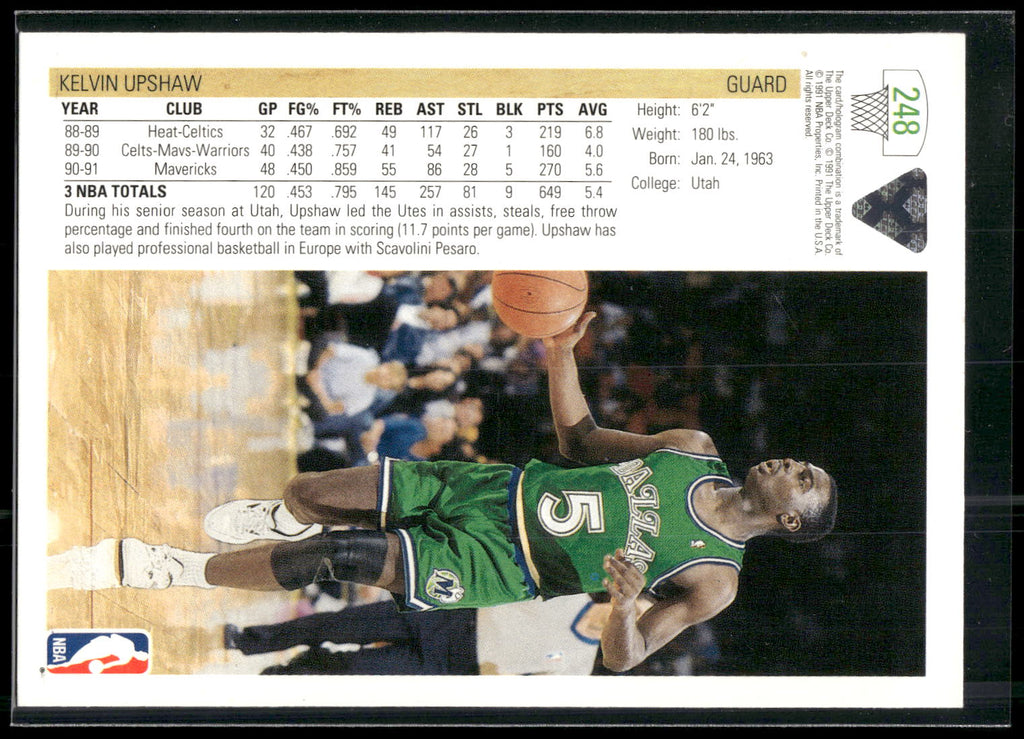 1991-92 Upper Deck #248 Kelvin Upshaw