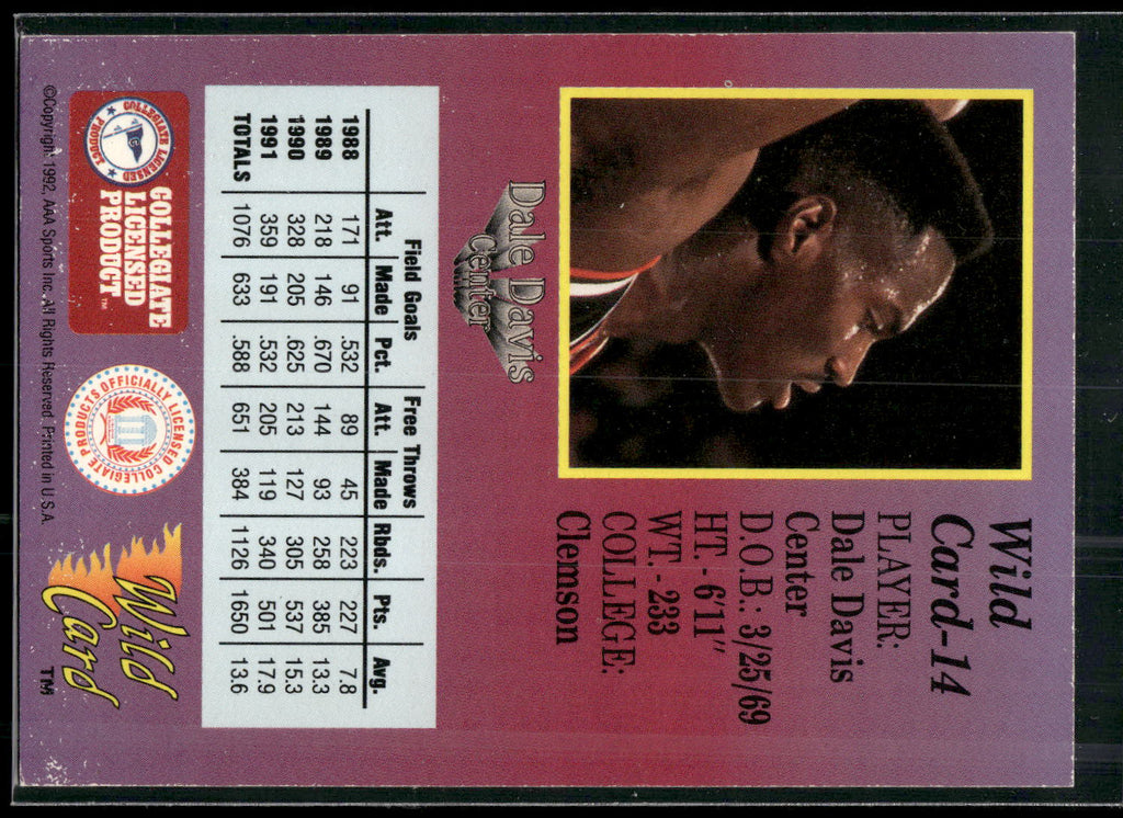 1991-92 Wild Card #14 Dale Davis