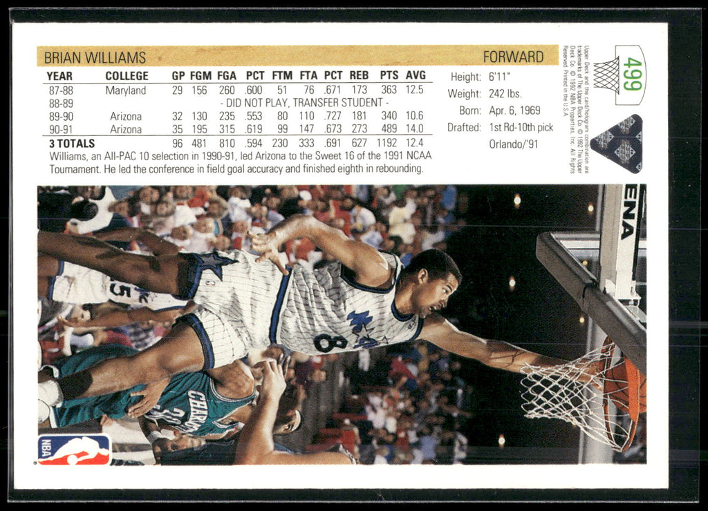 1991-92 Upper Deck #499 Brian Williams