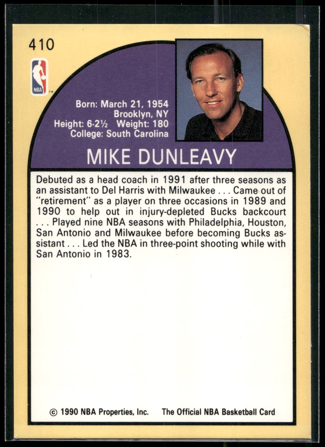1990-91 Hoops #410 Mike Dunleavy
