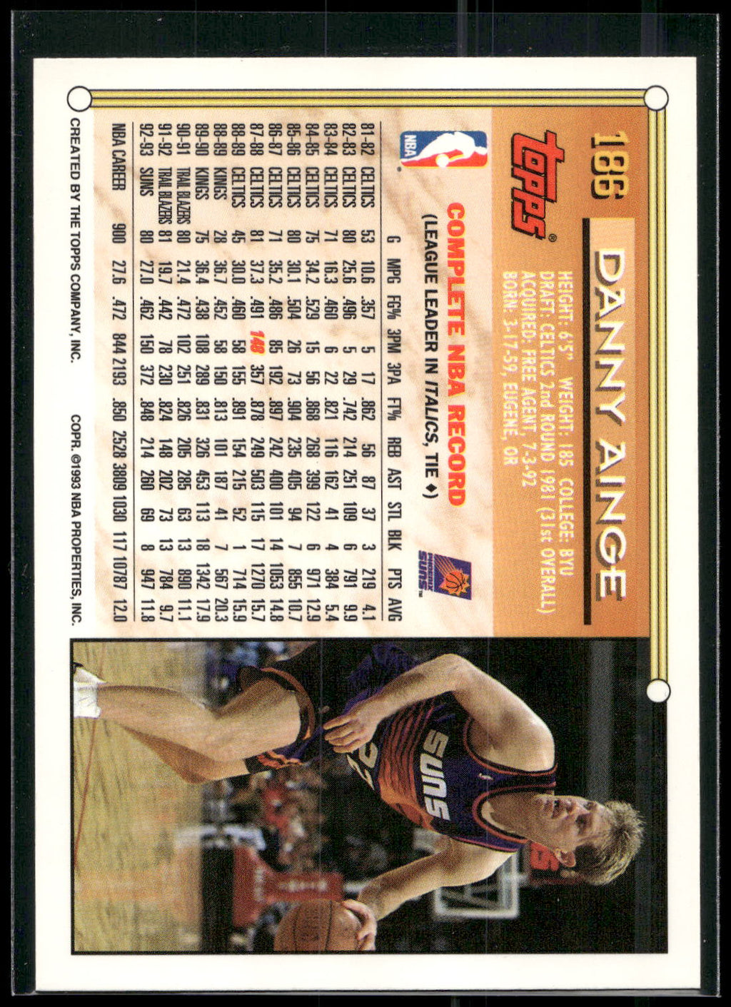 1993-94 Topps #186 Danny Ainge