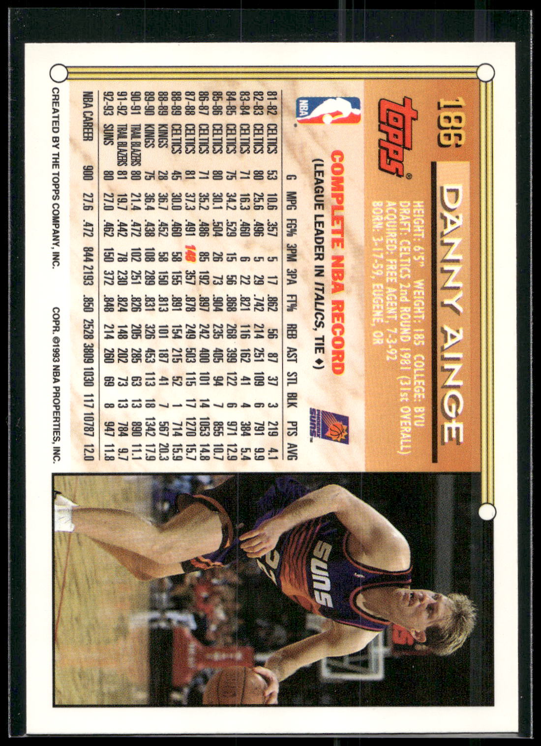 1993-94 Topps #186 Danny Ainge