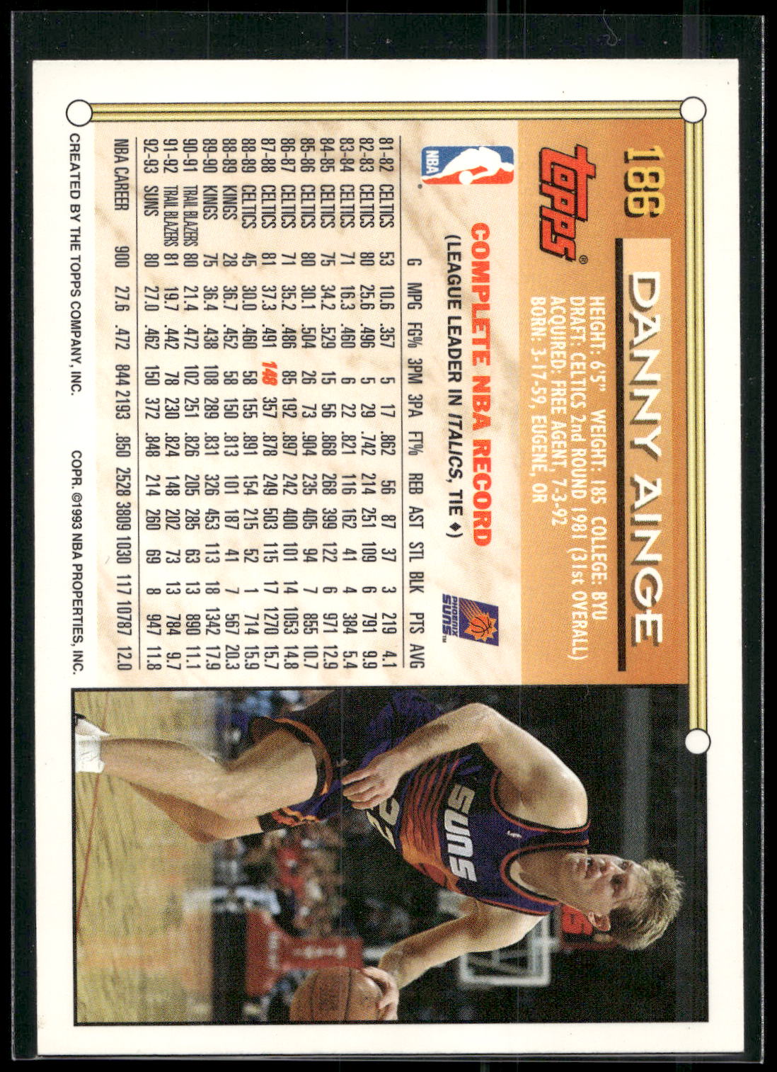 1993-94 Topps #186 Danny Ainge