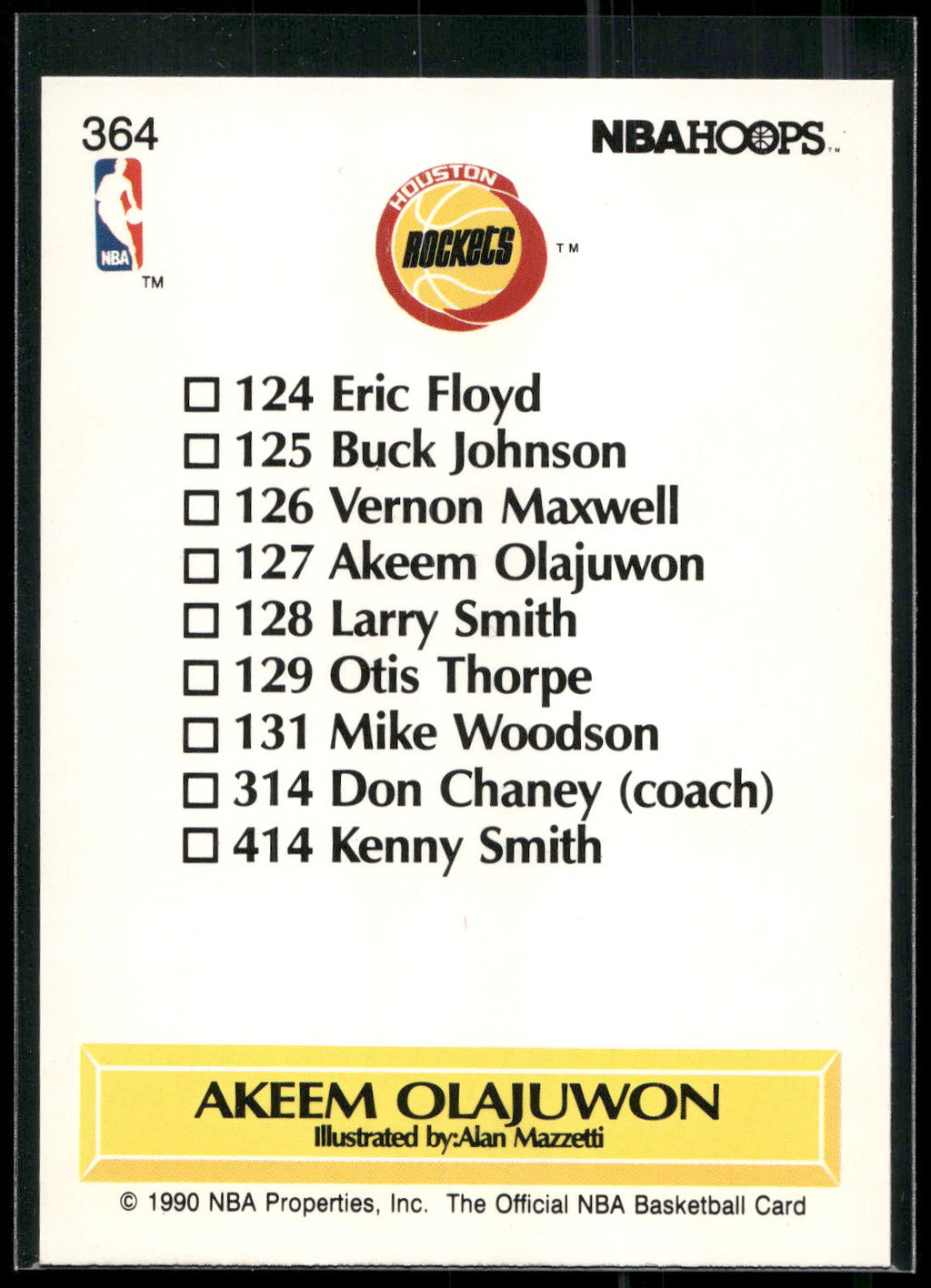 1990-91 Hoops #364 Akeem Olajuwon