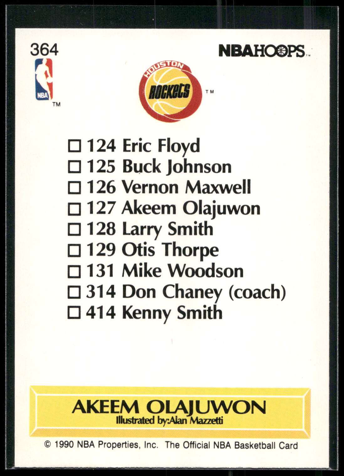 1990-91 Hoops #364 Akeem Olajuwon
