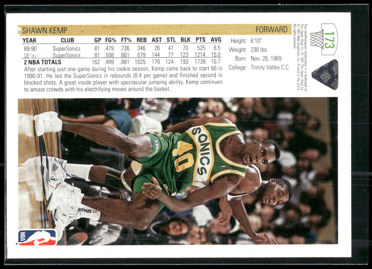 1991-92 Upper Deck #173 Shawn Kemp