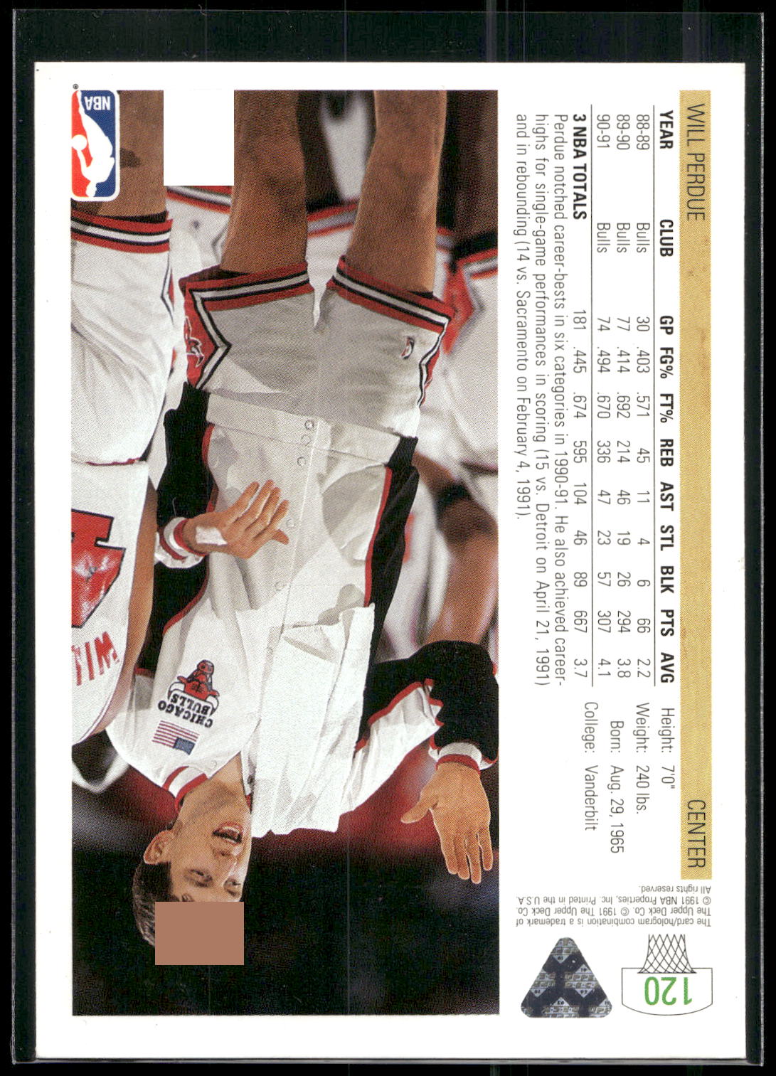 1991-92 Upper Deck #120 Will Perdue