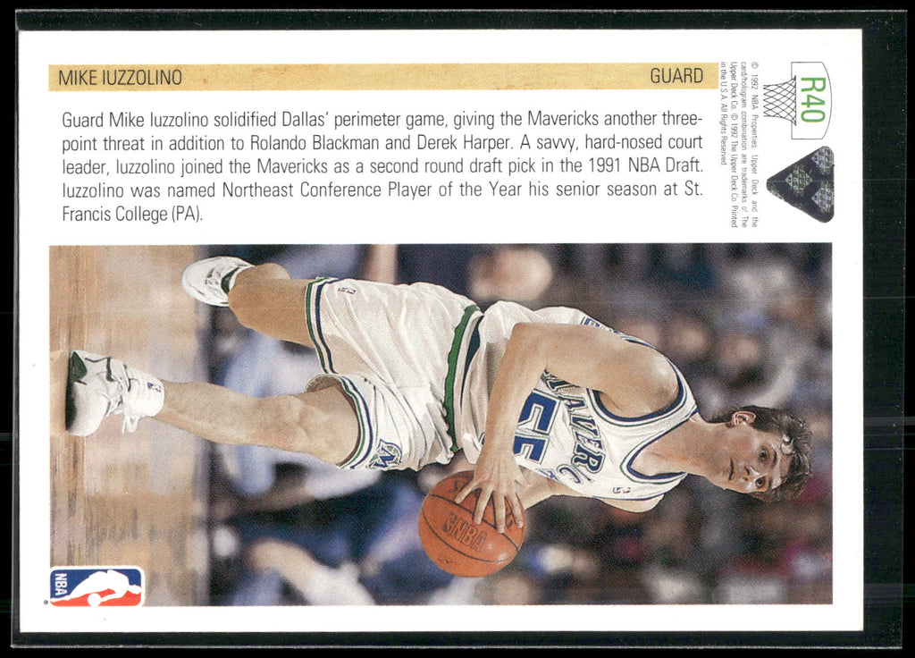 1991-92 Upper Deck #R40 Mike Iuzzolino Rookie Standouts