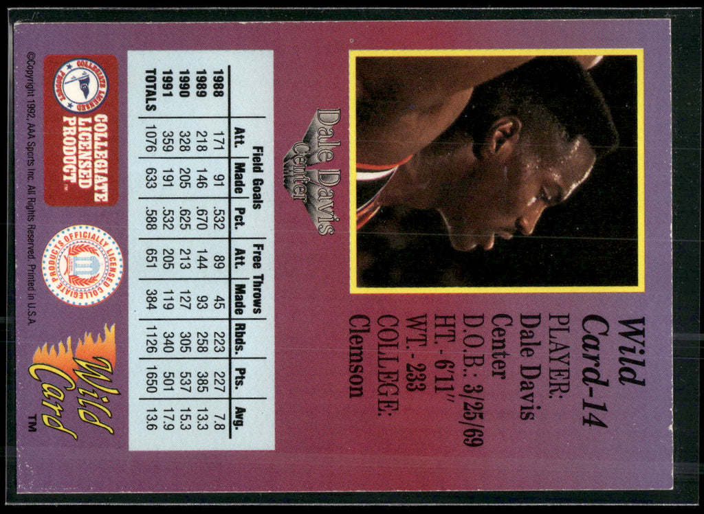 1991-92 Wild Card #14 Dale Davis