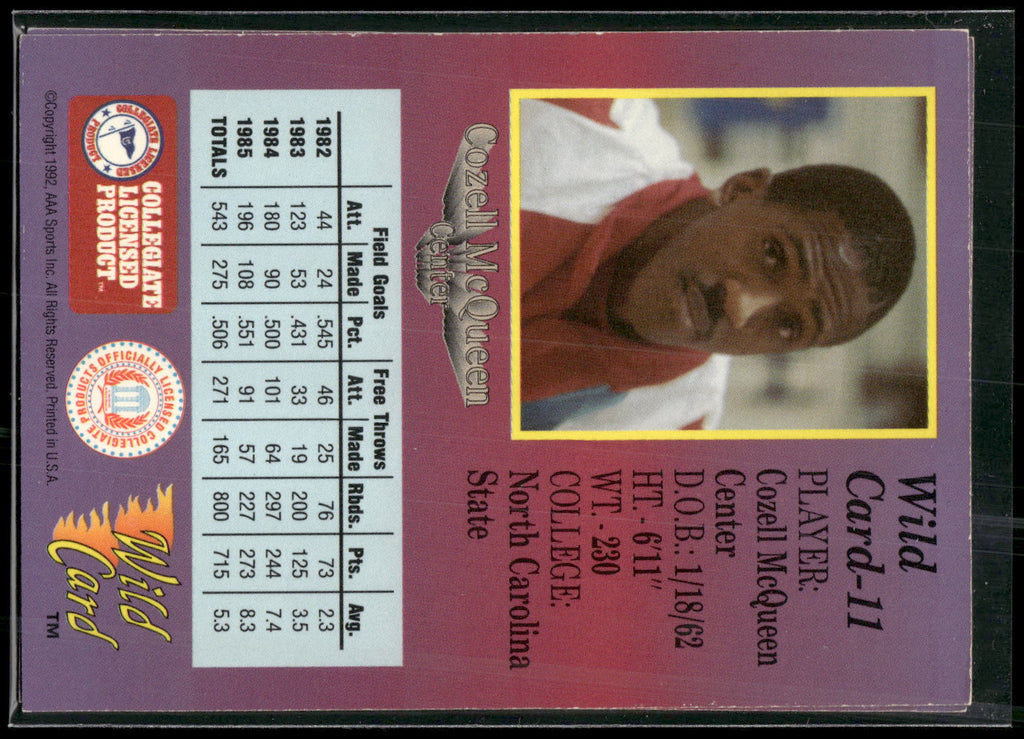 1991-92 Wild Card #11 Cozell McQueen