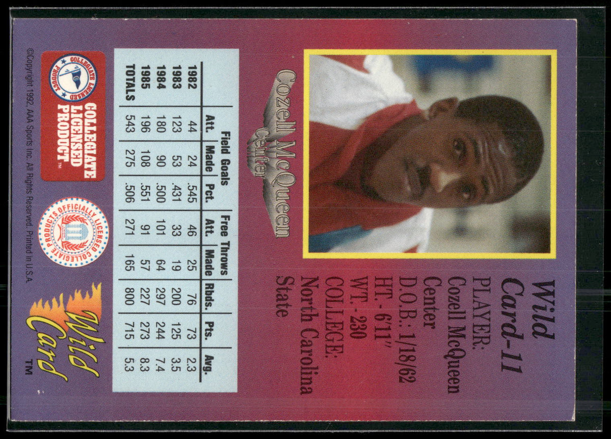 1991-92 Wild Card #11 Cozell McQueen