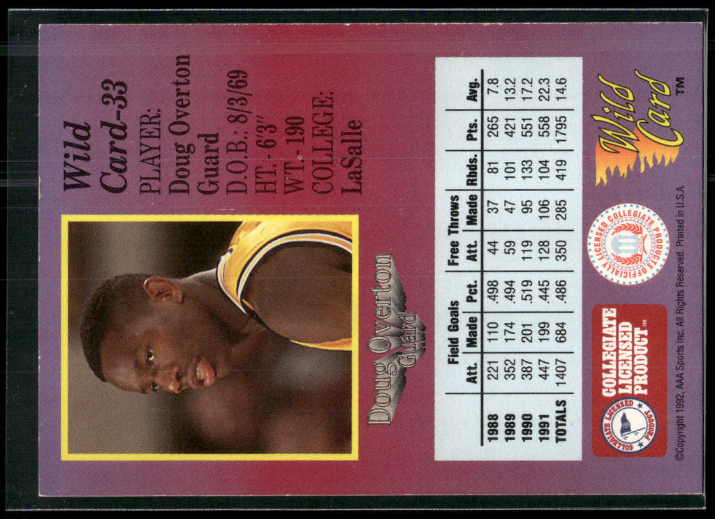 1991-92 Wild Card #33 Doug Overton