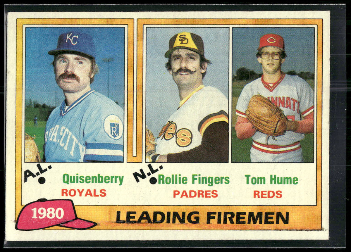 1981 Topps #8 (Dan Quisenberry / Rollie Fingers / Tom Hume)
