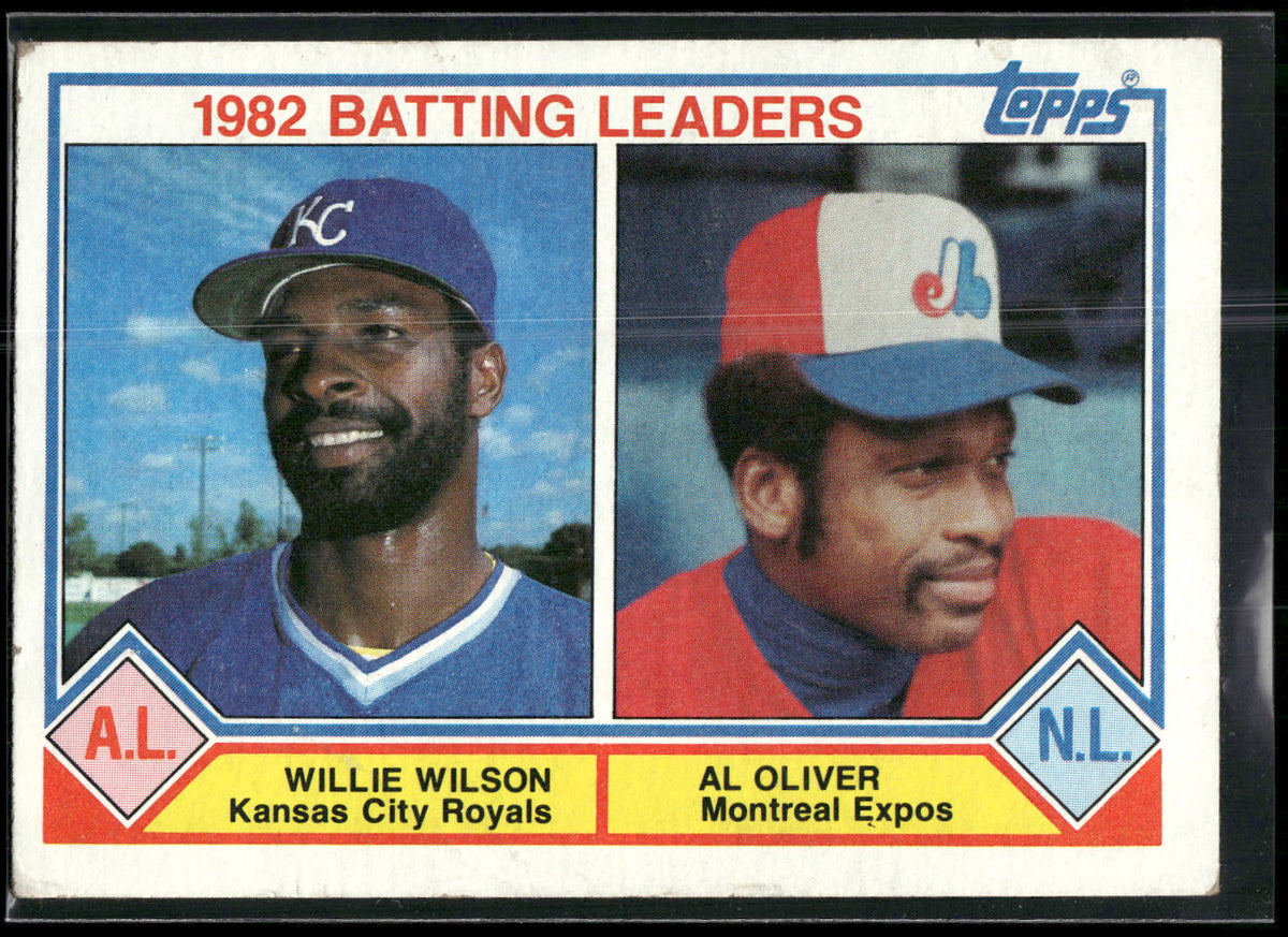 1983 Topps #701 1982 Batting Leaders (Willie Wilson / Al Oliver)