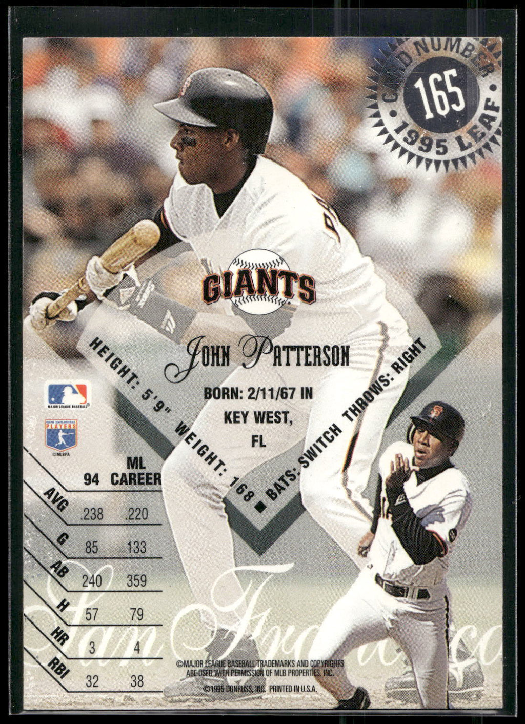 1995 Leaf #165 John Patterson