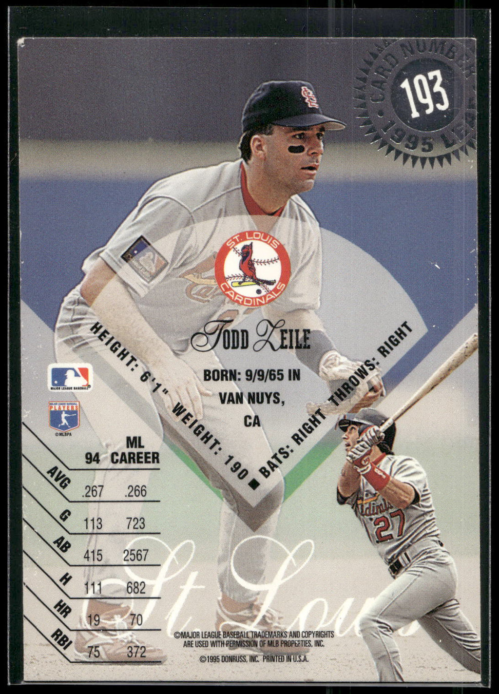 1995 Leaf #193 Todd Zeile