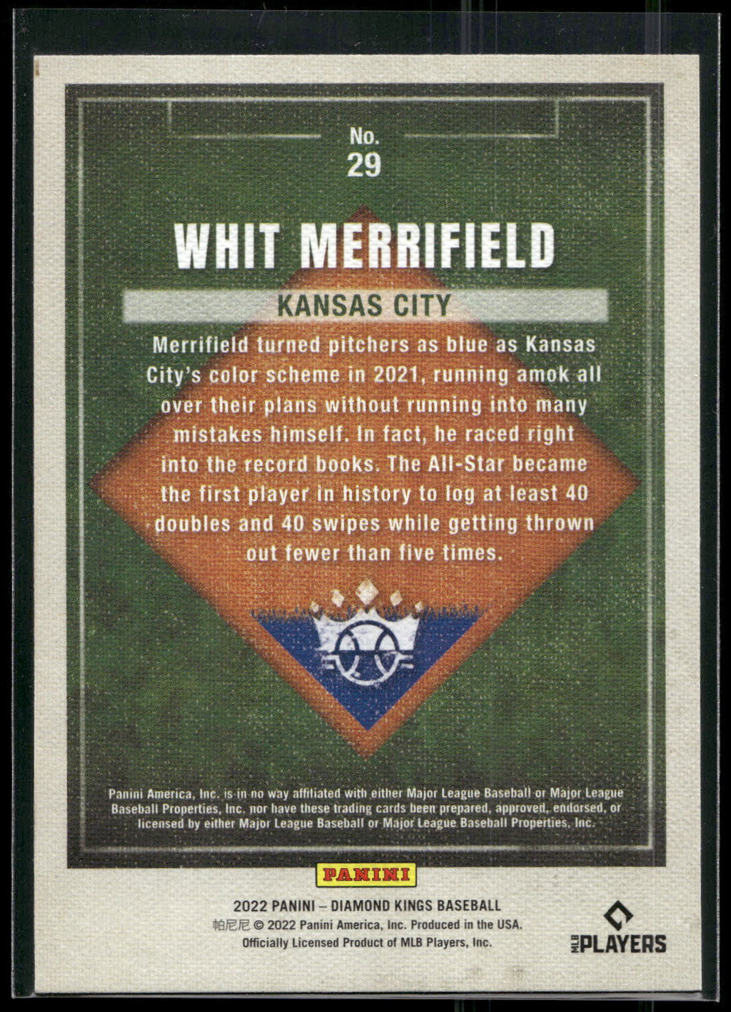 2022 Panini Diamond Kings #29 Whit Merrifield