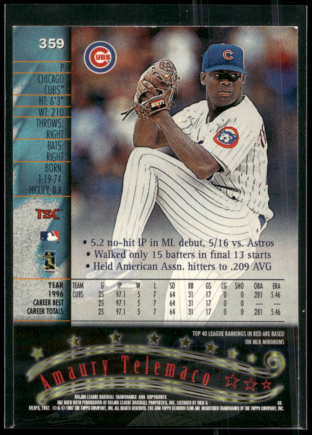 1997 Stadium Club #359 Amaury Telemaco
