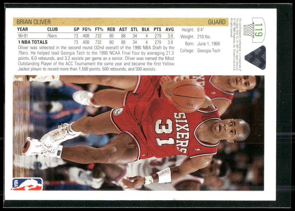 1991-92 Upper Deck #119 Brian Oliver
