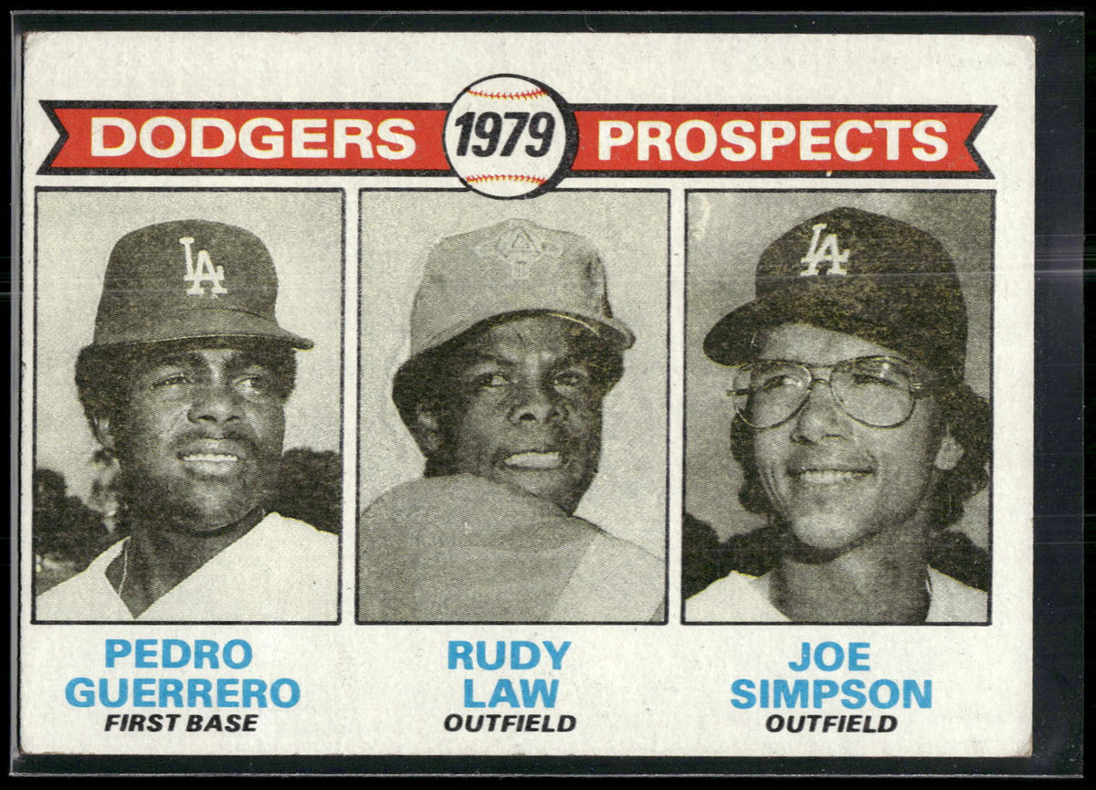 1979 Topps #719 Dodgers 1979 Prospects (Pedro Guerrero / Rudy Law / Joe Simpson
