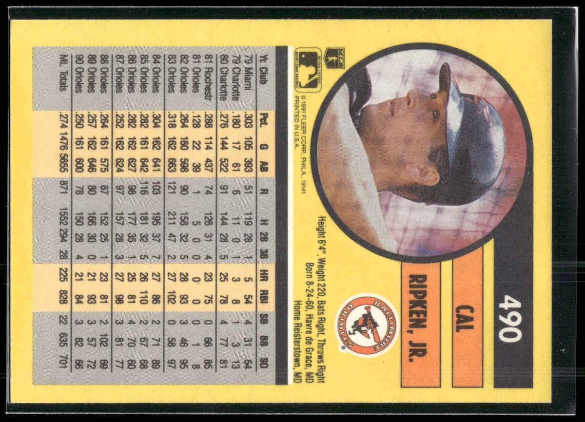 1991 Fleer #490 Cal Ripken, Jr.