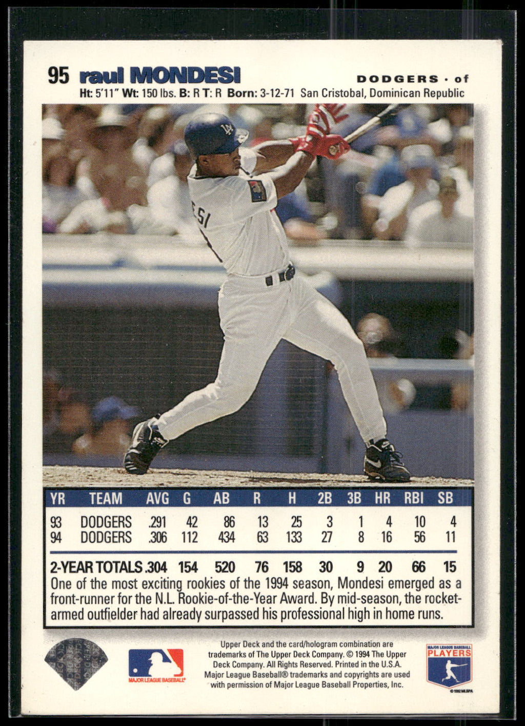 1995 Collector's Choice SE #95 Raul Mondesi