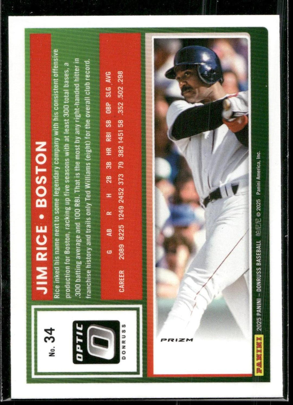 2025 Donruss #34 Jim Rice Optic Shock
