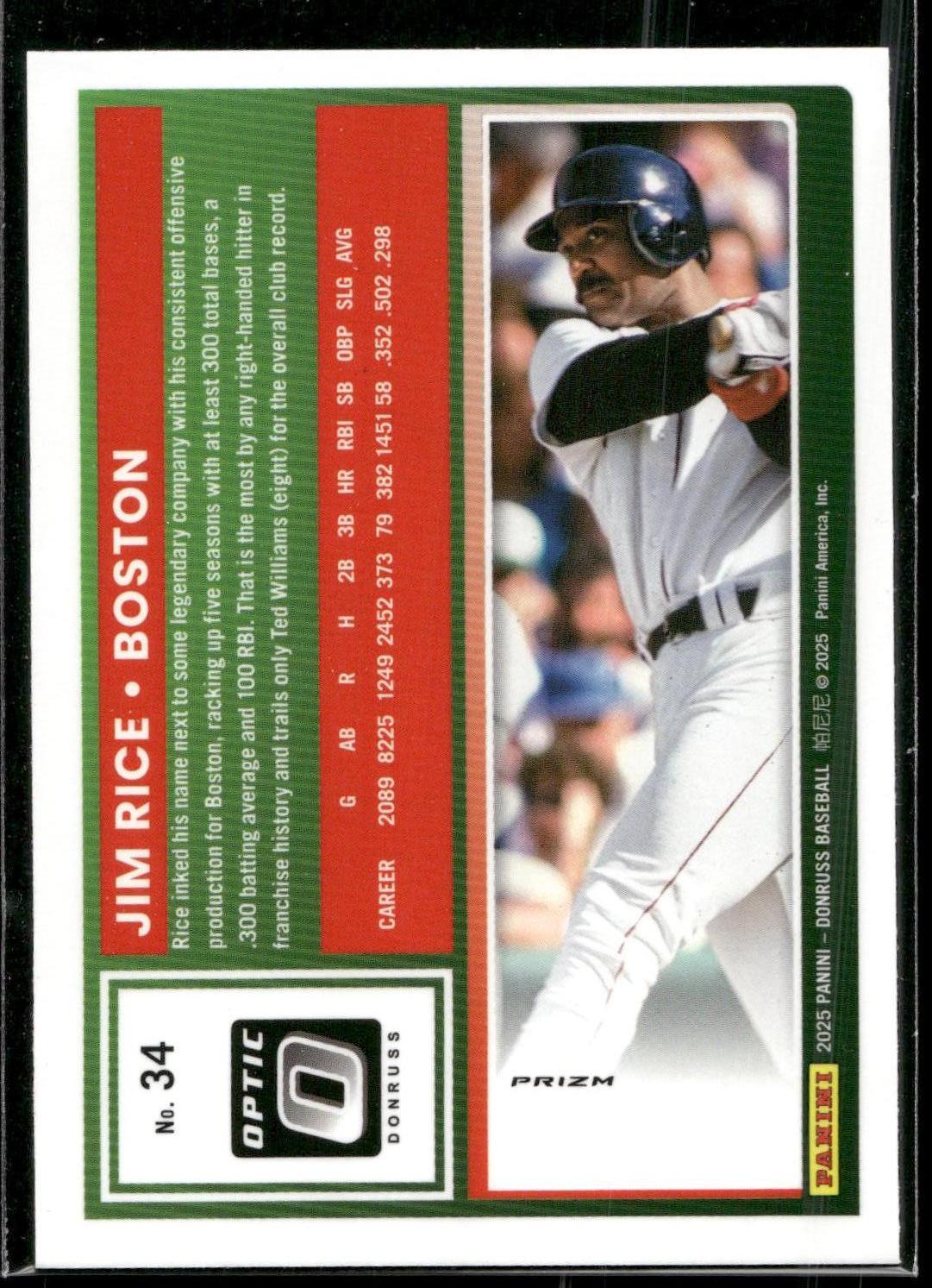 2025 Donruss #34 Jim Rice Optic Shock