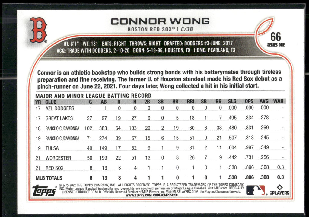 2022 Topps 1st Edition #66 Connor Wong