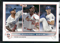 2022 Topps #105 NL Wins Leaders (Julio Urias / Adam Wainwright / Walker Buehler)