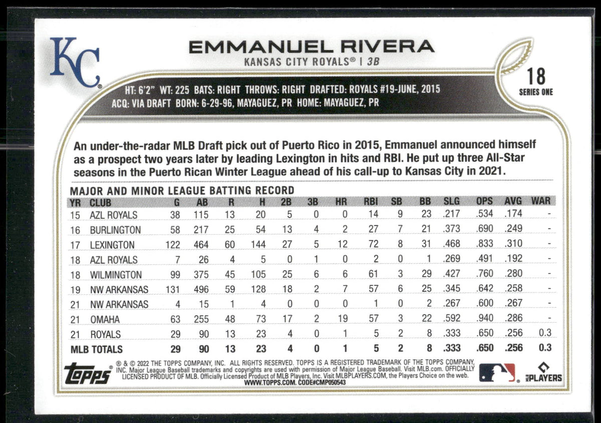 2022 Topps #18 Emmanuel Rivera