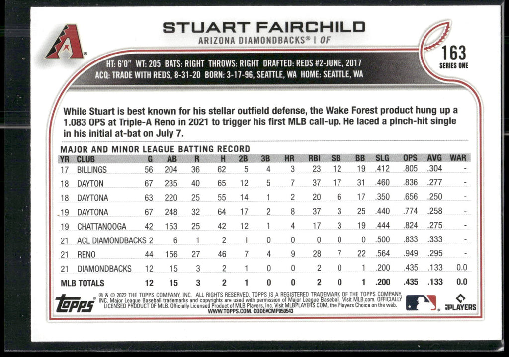 2022 Topps #163 Stuart Fairchild