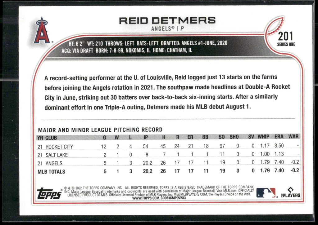 2022 Topps #201 Reid Detmers