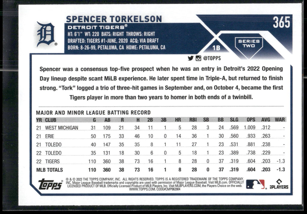 2023 Topps #365 Spencer Torkelson